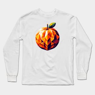 Abstract Geometric Orange - Color Design Long Sleeve T-Shirt